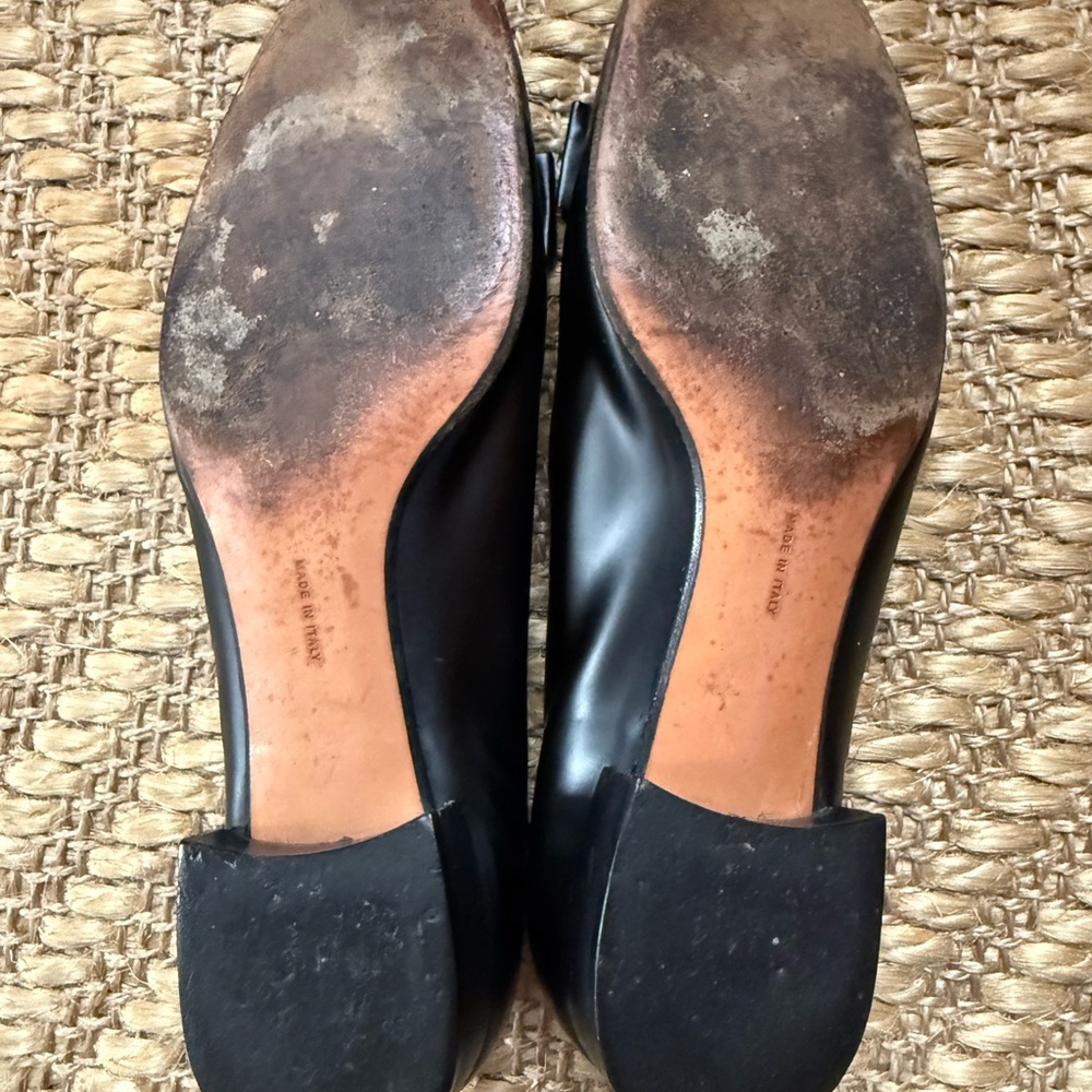 Salvatore Ferragamo Black Flats with Gold Buckle - Picture 6 of 8